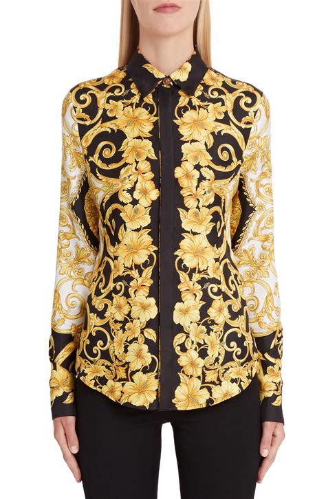 versace look alike shirt women's|designer silk shirts for women.